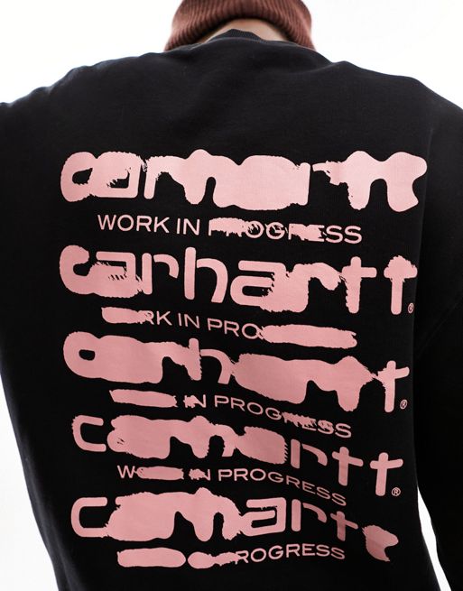 Carhartt Wip - Sudadera Hombre Negra Bordado - Work Varsity Sweat Black