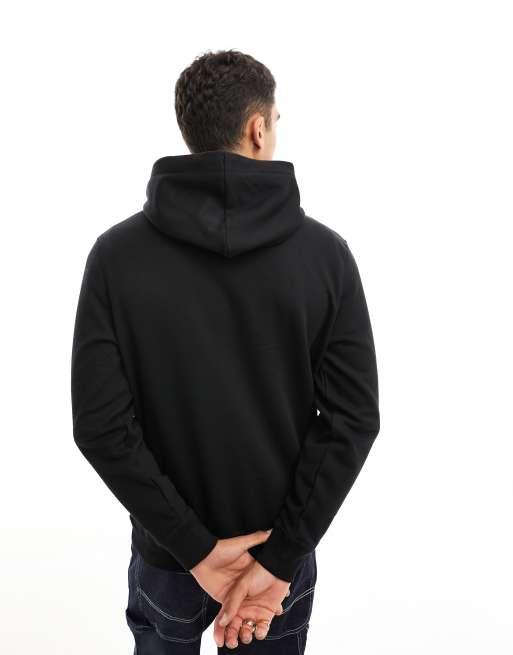 Sudadera lisa con capucha regular fit básica negra