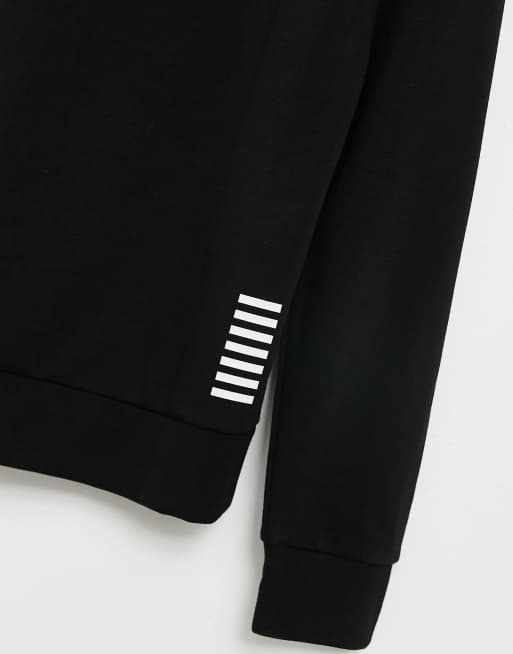 Sudadera negra sin cierres con capucha y logo engomado de Armani EA7, 4 de 4