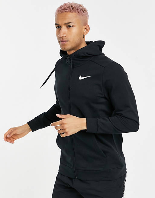 Sudadera negra térmica capucha de tejido Dri-FIT de Nike Training | ASOS