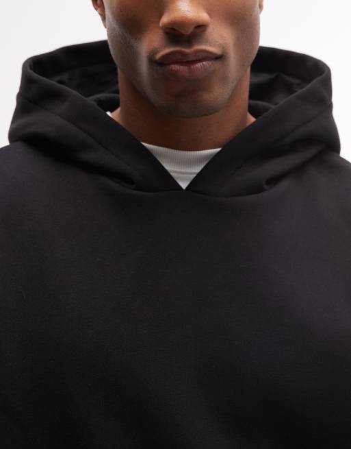 Sudadera negra ultragrande con capucha de tejido grueso de 400 g/m² premium de ASOS DESIGN, 3 de 5
