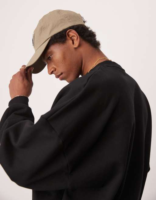 Sudadera negra ultragrande de tejido grueso de 400 g/m² premium de ASOS DESIGN, 3 de 4