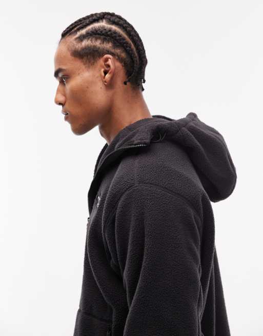 Sudadera negra unisex con capucha estilo pasamontañas y media