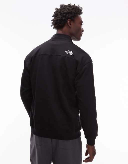Sudadera negra unisex con cremallera corta y logo de The North Face, 3 de 5