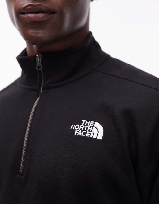 Sudadera negra unisex con cremallera corta y logo de The North Face, 5 de 5
