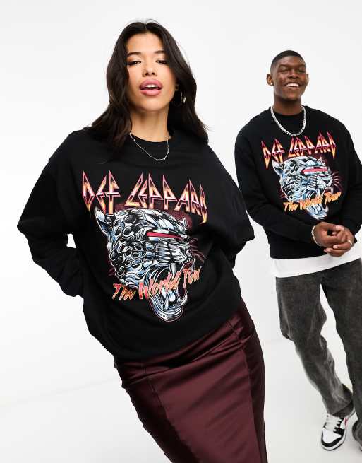 Sudadera negra unisex extragrande con estampado gráfico con licencia 