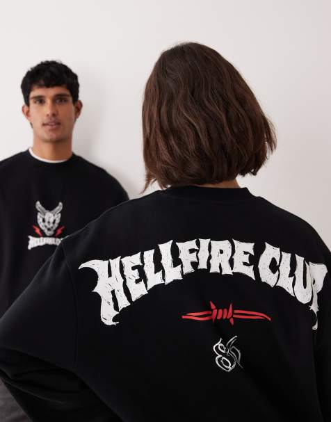 Sudadera negra unisex holgada con estampado de "Stranger Things" de ASOS DESIGN - view 1