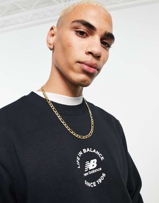 Sudadera negra unisex Life in Balance de New Balance, 2 de 4