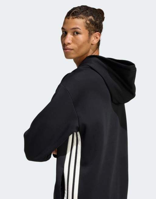 Sudadera negra y blanco hueso con capucha y estampado gráfico Stadium de adidas Performance, 4 de 4