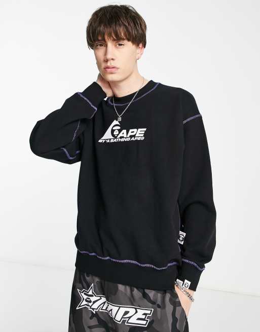 Sudadera negra y violeta con diseño reversible de AAPE by A Bathing Ape