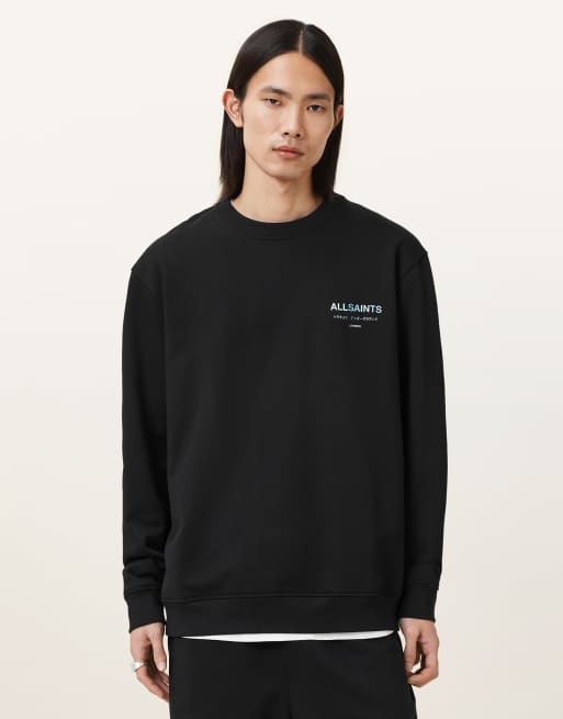 Sudadera negro azabache y azul con cuello redondo Underground de AllSaints