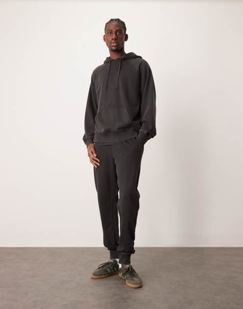 Sudadera negro lavado con capucha de New Look (parte de un conjunto) - view 1
