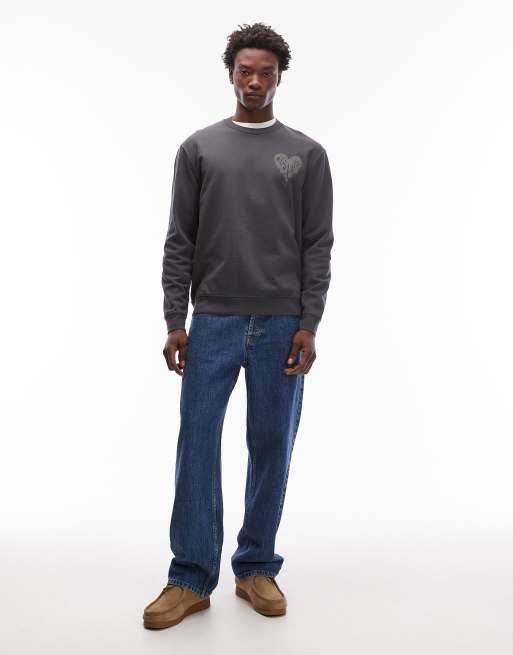Sudadera negro lavado con cuello redondo Trip de AllSaints, 2 de 5