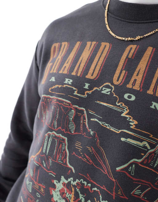 Sudadera negro lavado con estampado gráfico de Arizona de Hollister, 2 de 4