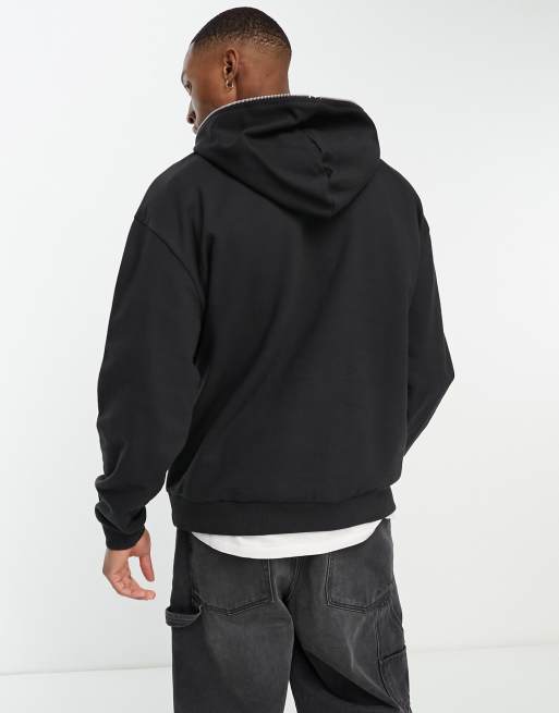 Sudadera extragrande en negro con capucha de ASOS DESIGN