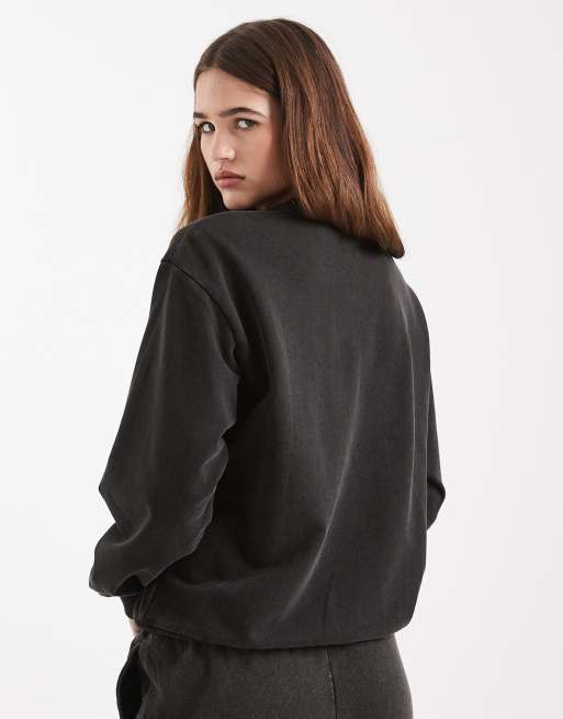 Sudadera negro lavado extragrande de Pieces (parte de un conjunto), 4 de 4
