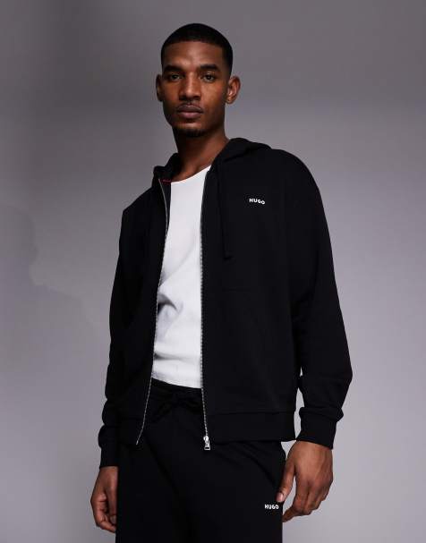 Sudadera negro oscuro con capucha y cremallera de HUGO Red - view 1