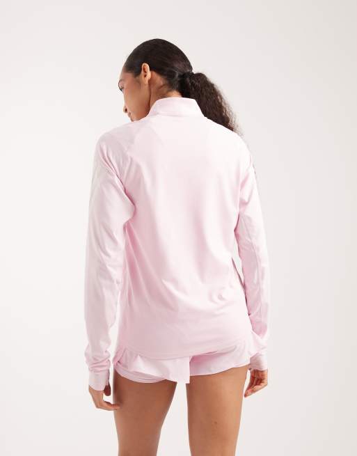 Sudadera para correr en rosa claro con media cremallera Adi365 iconic de adidas performance, 3 de 4