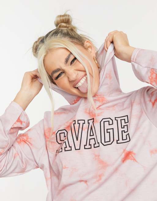 Saca la aseguranza Ingenioso Forzado Sudadera para estar por casa naranja efecto tie dye con capucha Savage de  Adolescent Clothing | ASOS