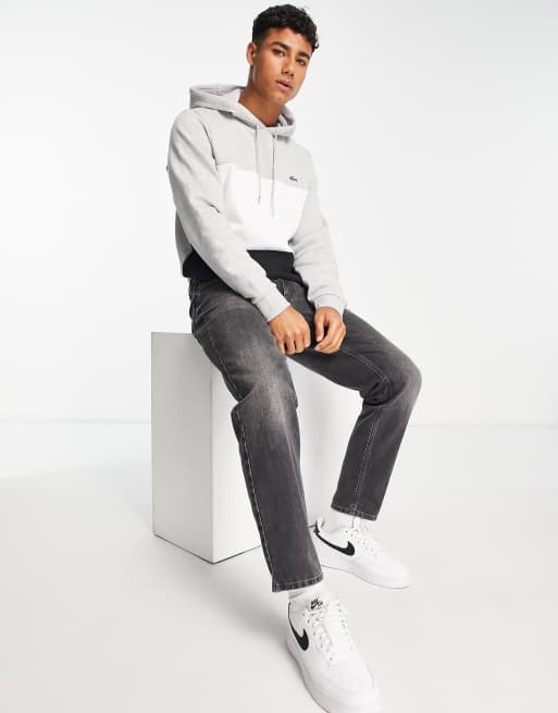 plateada con capucha y color block de felpa de Lacoste | ASOS