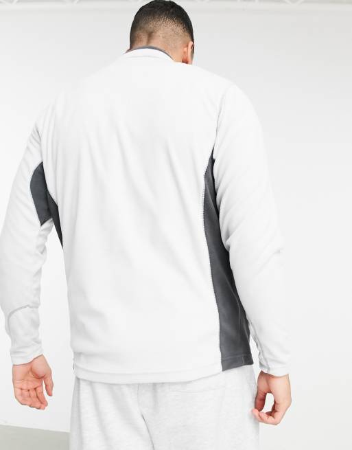 Sudadera polar blanca y gris con cremallera de 1/4 Klamath de Columbia, 2 de 4