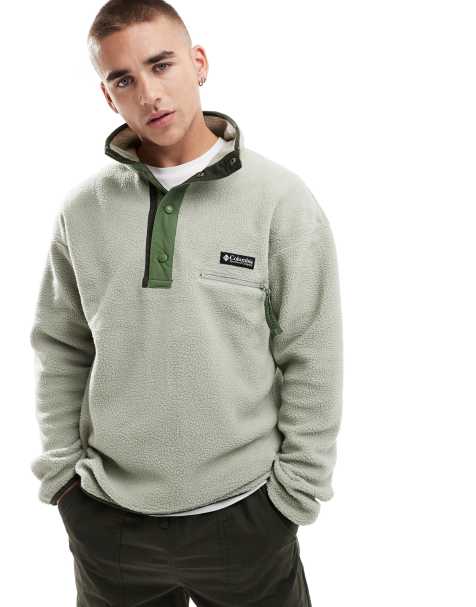 Sudadera polar verde con media tapeta de botones de presión Helvetia II de Columbia - view 1