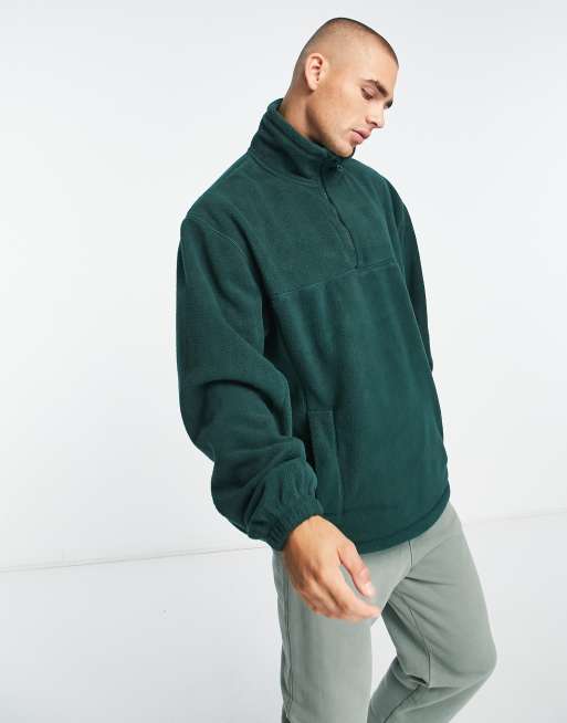 Sudadera polar verde oscuro Patrik de Weekday