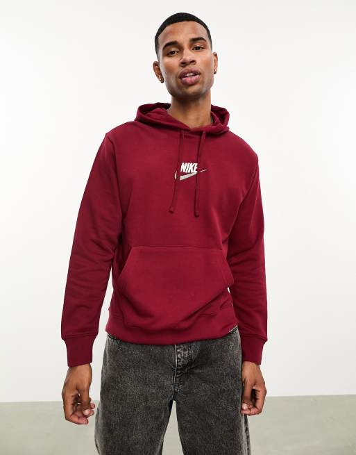 Sudadera roja con capucha de forro polar de Nike Club ASOS