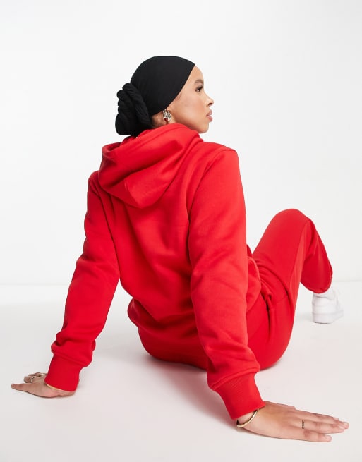 Asistir Descarte Posible Sudadera roja con capucha Trefoil Essentials de adidas Originals | ASOS