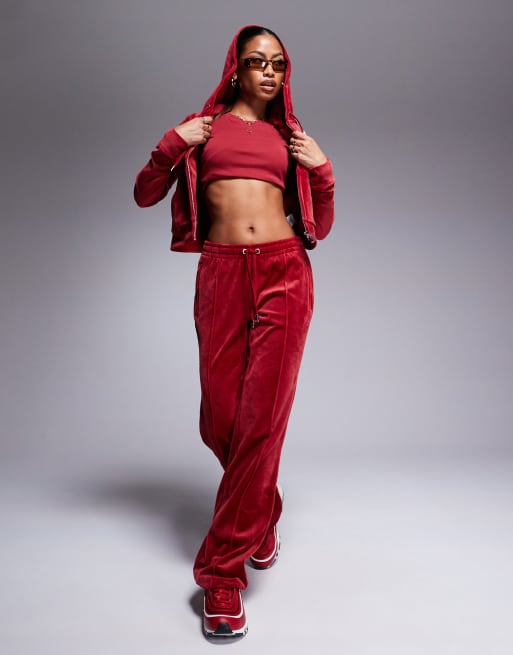 Sudadera roja con capucha y cremallera de velour de Juicy Couture (parte de un conjunto), 4 de 4