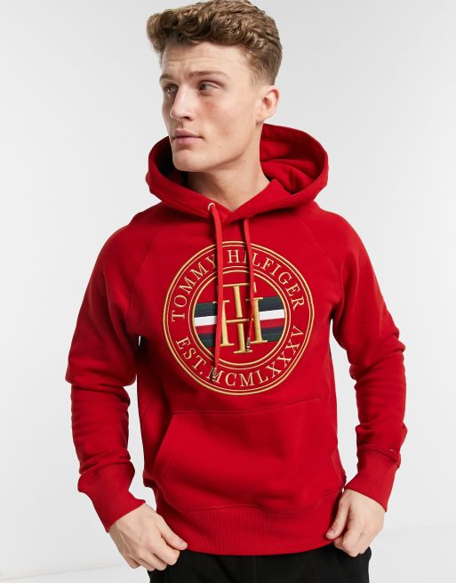 Sudadera Sin Capucha Tommy Hombre Rojo