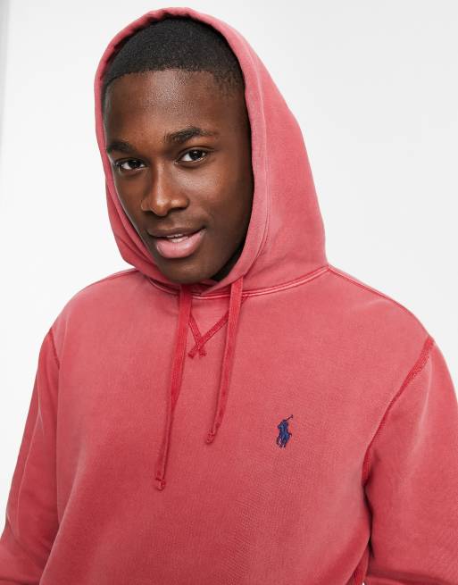 Sudadera roja con capucha y logo de Polo Ralph Lauren