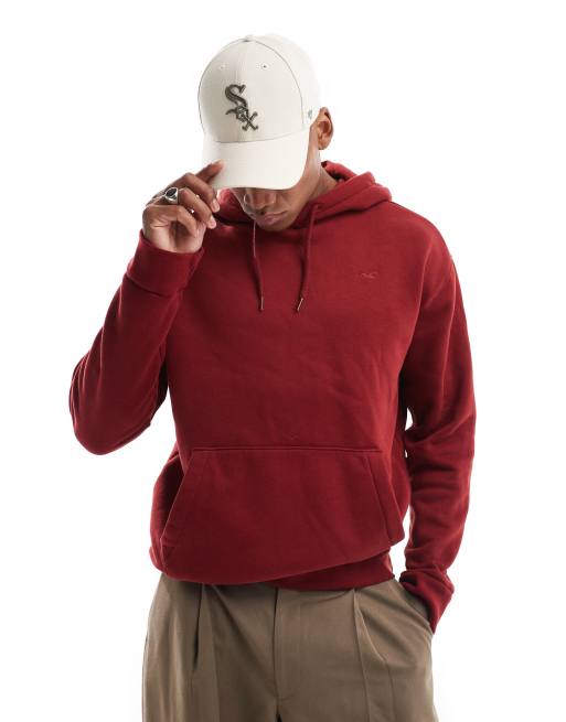 Sudadera roja hollister hot sale