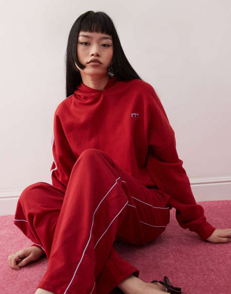 Sudadera rojo adrenalina extragrande con capucha Kamari de Motel (parte de un conjunto) - view 1