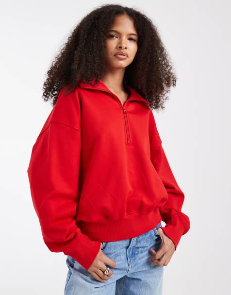 Sudadera rojo luminoso con media cremallera de & Other Stories - view 1