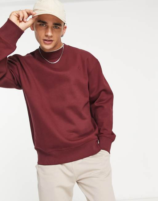 Sudadera rojo oscuro con logo de trébol Trefoil Essentials de adidas Originals 
