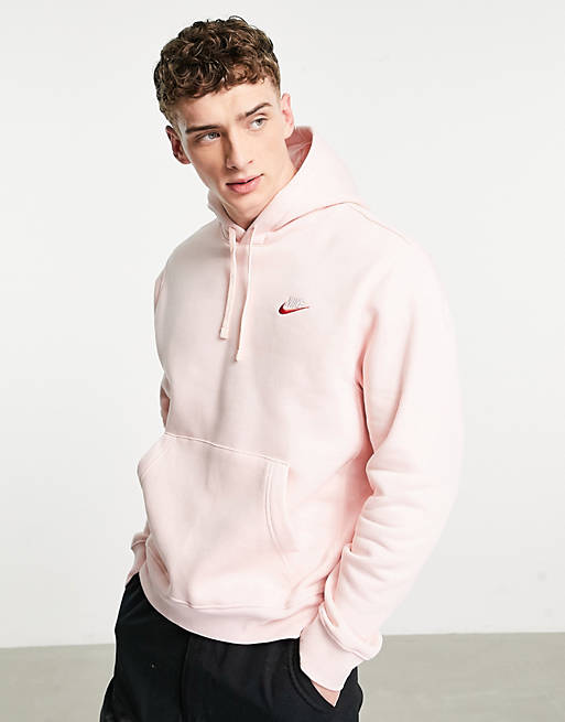 Hombre Sudaderas con y sin Capucha Deportivas | Sudadera rosa atmósfera con capucha de felpa Club de Nike - VN08320