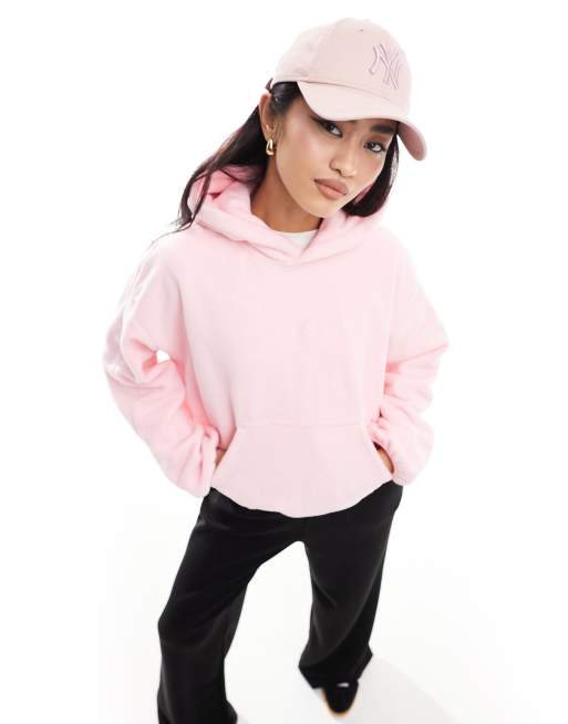 Sudadera rosa con capucha de felpa estilo peluche de The Couture Club