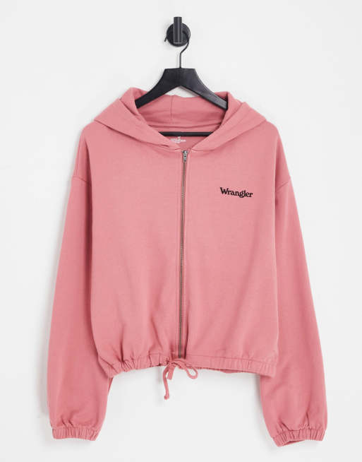 Sudadera rosa con capucha y cremallera de Wrangler