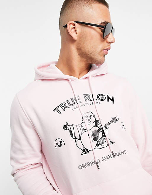 True Religion Sudadera con capucha rosa estampado tem\u00e1tico look casual Moda Sudaderas Sudaderas con capuchas 