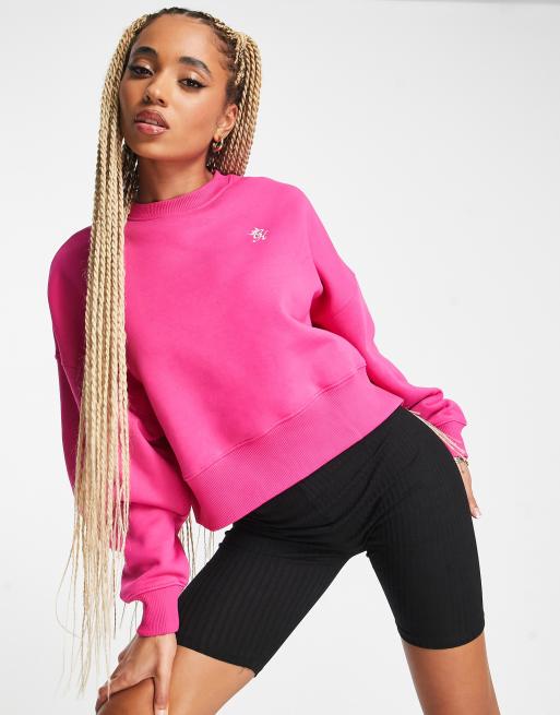 Sudadera rosa con cuello redondo Fundamental de Gym King