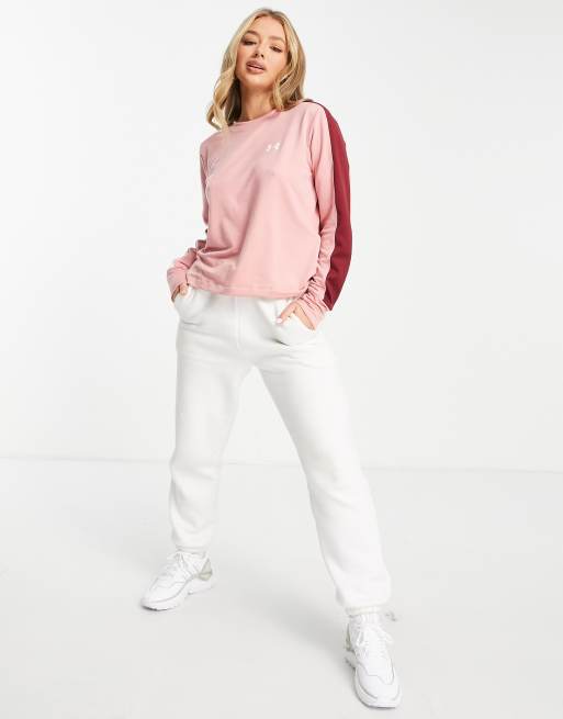 Sudadera rosa con cuello redondo Rival Terry de Under Armour ASOS