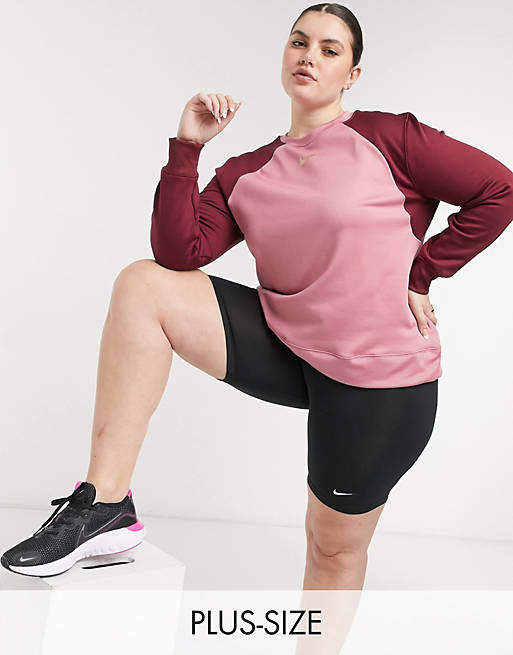Sudadera rosa con cuello redondo Therma Plus de Nike Training