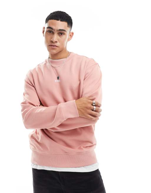 Sudadera rosa con cuello redondo Westart de BOSS Orange