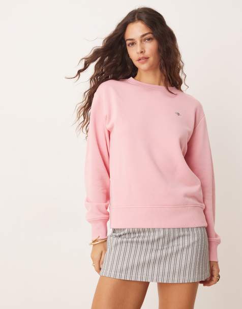 Sudadera rosa con cuello redondo y logo de escudo de GANT - view 1