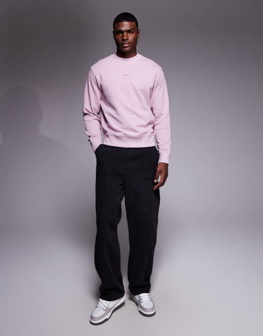 Sudadera rosa con cuello redondo y logo en el mismo tono Wesmall de BOSS Orange, 2 de 5