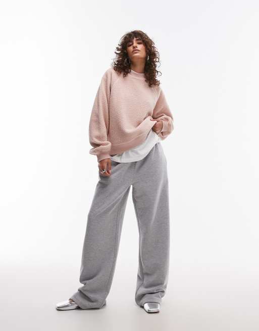 Sudadera rosa de borreguito de Topshop