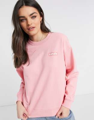 Sudadera rosa de corte estándar con cuello redondo de Levi's