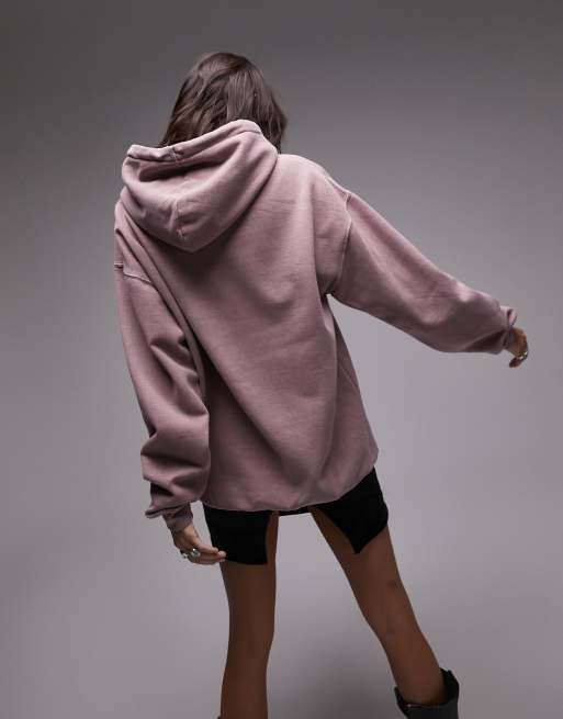 Sudadera rosa empolvado extragrande con capucha y estampado gráfico con licencia de "Blondie" de Topshop, 4 de 4
