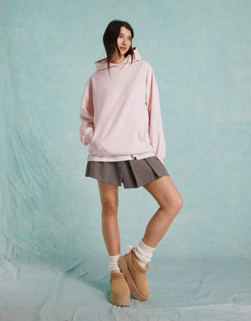 Sudadera rosa extragrande con capucha de Miss Selfridge
